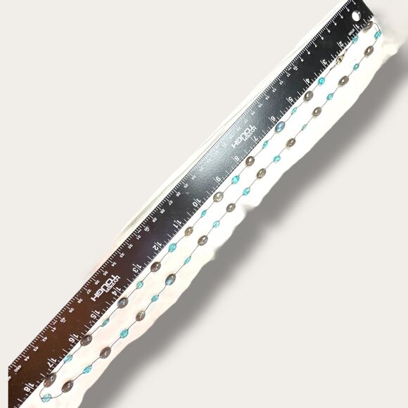 Handcrafted Sea Glass Bead Necklace Hand Knotted Aqua & Smoky Bead 36 inch EVC - Picture 13 of 13